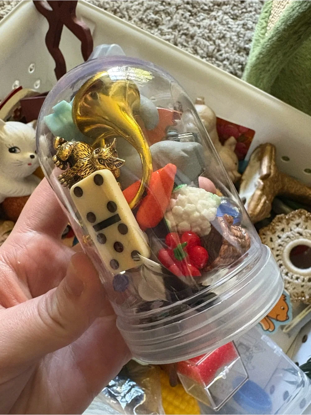 Mystery Crow Trinket Jar - guaranteed brass and ceramic!